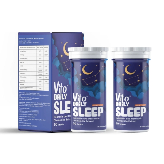 Vito Daily Sleep - Melatonin  Chamomile Flavoured Mints for Relaxed  Restful Sleep 1 per Day Pack of 2-Vito Daily Sleep - Melatonin & Chamomile Flavoured Mints for Relaxed & Restful Sleep (1 per