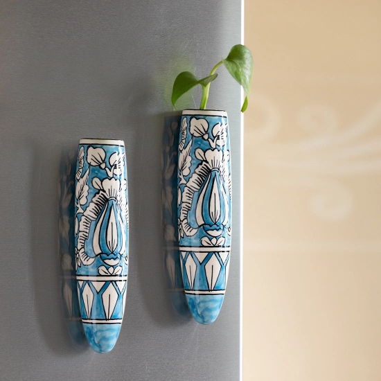 Mughal Heaven Magnetic Fridge Planters In Ceramic (Set of 2)