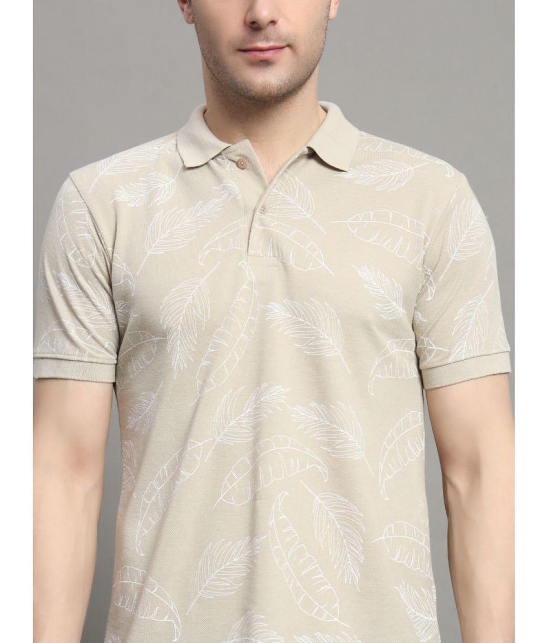 MXN Cotton Blend Regular Fit Printed Half Sleeves Mens Polo T Shirt - Beige ( Pack of 1 ) - None