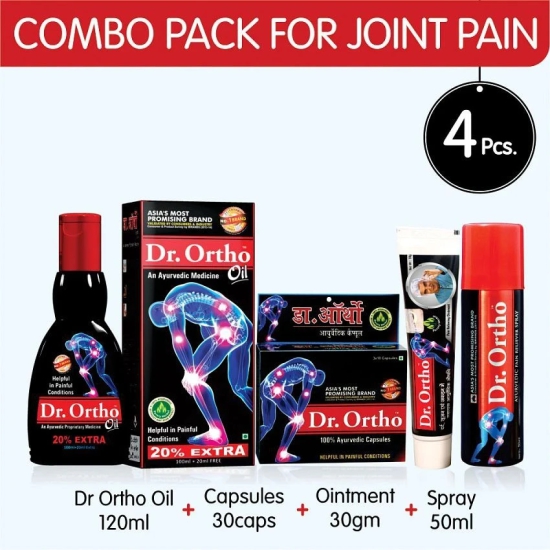 Dr Ortho Combo Pack (1 Oil, 1 Capsule, 1 Spray & 1 Ointment)