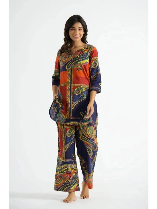 Label Flavia Multi Color Printed Pant Top Set - None