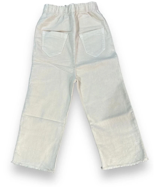 ICONIC ME - Kids Girls Loose Fit Wide Leg Cream Denim Jeans - None