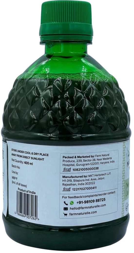 Farm Naturelle-Strongest Fresh Leaves Neem Juice-Immunity Booster & Detoxifier, Improves Skin & Hair Health- (4+4 Free)-8x400ml+ 55gx8 Herbs Infused Forest Honeys