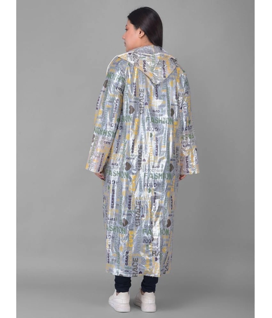 Dollar Polyester Long Raincoat - Yellow - None