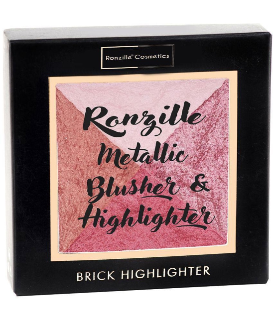 Ronzille Baked Blusher Shimmer brickk highlighter Square brick highlighter - 04