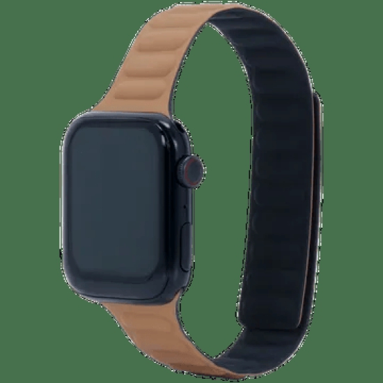 Croma Magnetic Strap for Apple iWatch (42mm / 44mm / 45mm) (Apple Compatible, Black and Tan)