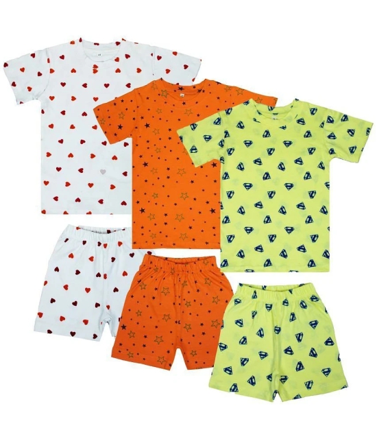 Diaz - Multicolor Cotton Boys T-Shirt & Shorts ( Pack of 3 ) - None