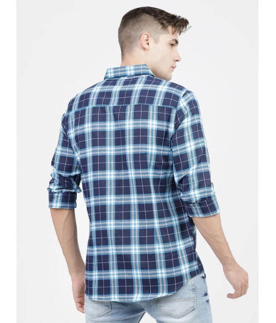 Ketch Cotton Blend Slim Fit Checks Full Sleeves Mens Casual Shirt - Blue ( Pack of 1 ) - None