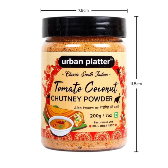 Urban Platter South Indian Style Instant Tomato Coconut Chutney Powder, 200g / 7oz [Nariyal ki Chutney, Just Add Water]