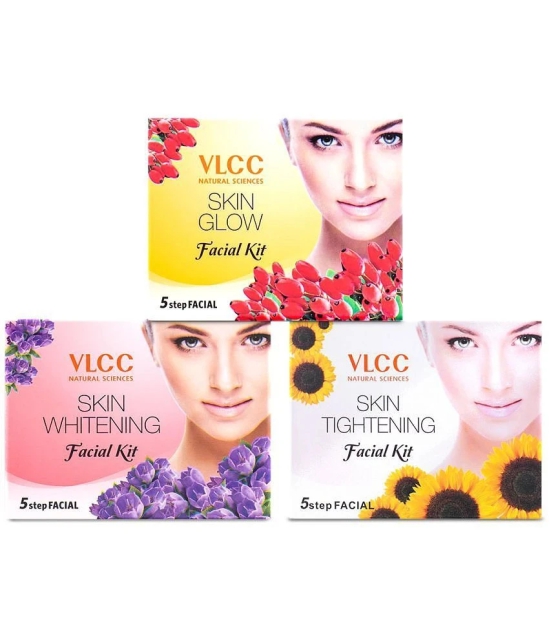 VLCC Skin Whitening & Skin Tighening & Skin glow Mini Facial kit, 25 g (Pack of 3)