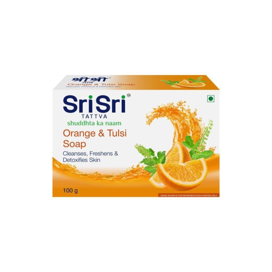 Orange & Tulasi Soap - Cleanses,Freshens & Detoxifies Body, 100g