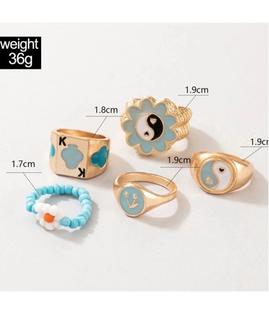 FASHION FRILL - Blue Rings ( Pack of 5 ) - None