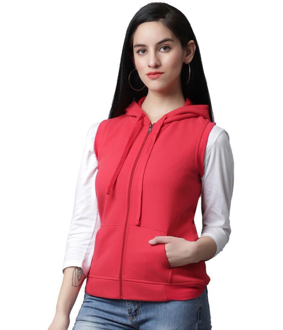 Rute Cotton - Fleece Red Hooded Sweatshirt - None