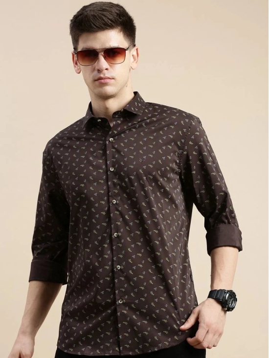 Showoff Cotton Blend Regular Fit Printed Full Sleeves Mens Casual Shirt - Coffee ( Pack of 1 ) - None