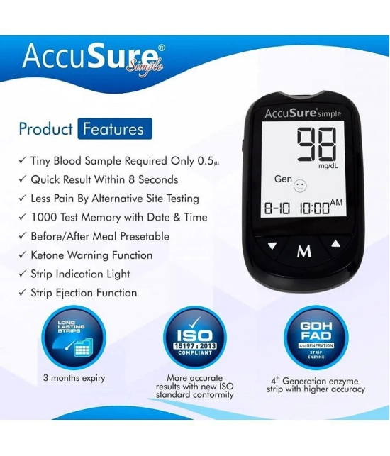 Accusure Simple Meter with 100 Test Strips