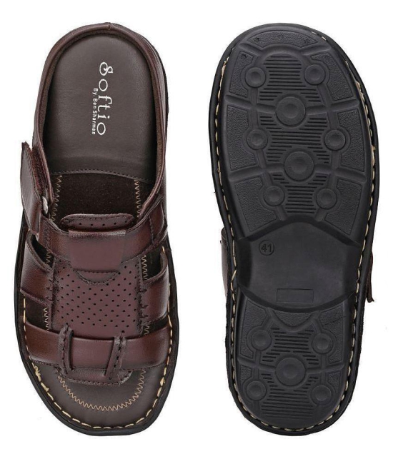 softio Brown Flip Flops - 8