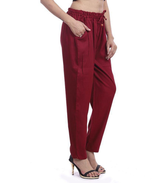 Lee Moda - Rayon Flared Maroon Women's Formal Pants ( Pack of 1 ) - None