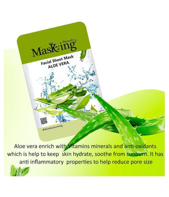 Masking Beauty Potato Green Tea Honey Aloe Vera Rice Face Sheet Mask 100 ml Pack of 5