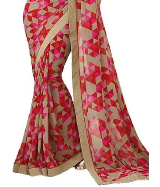 Gazal Fashions Georgette Printed Saree With Blouse Piece - Multicolor2 ( Pack of 1 ) - Multicolor2