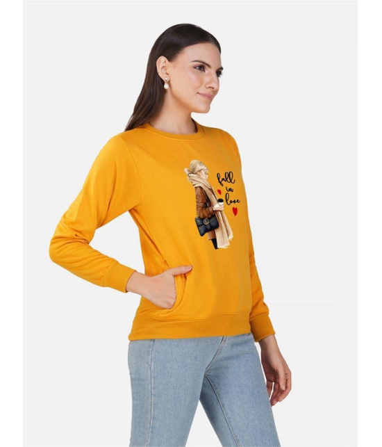 CHOZI Fleece Womens Non Hooded Sweatshirt ( Yellow ) - None