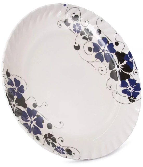 HomePro Flower Design Plates Navy Blue Melamine Dinner Set ( Pack of 1 ) - Navy Blue