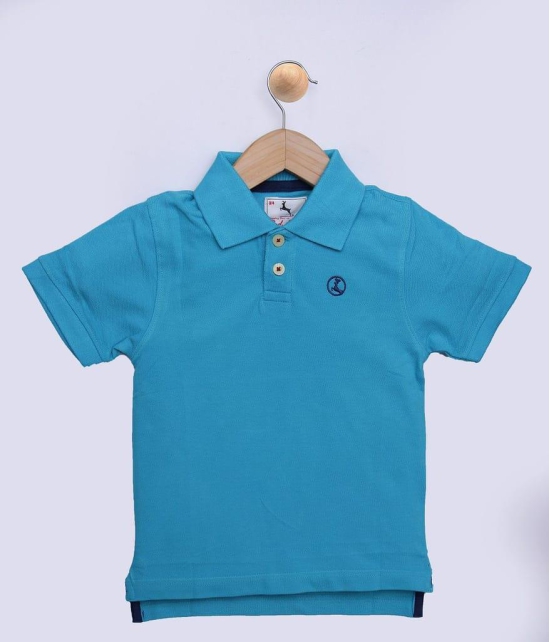 Boys Navy Solid Polo T-Shirt
