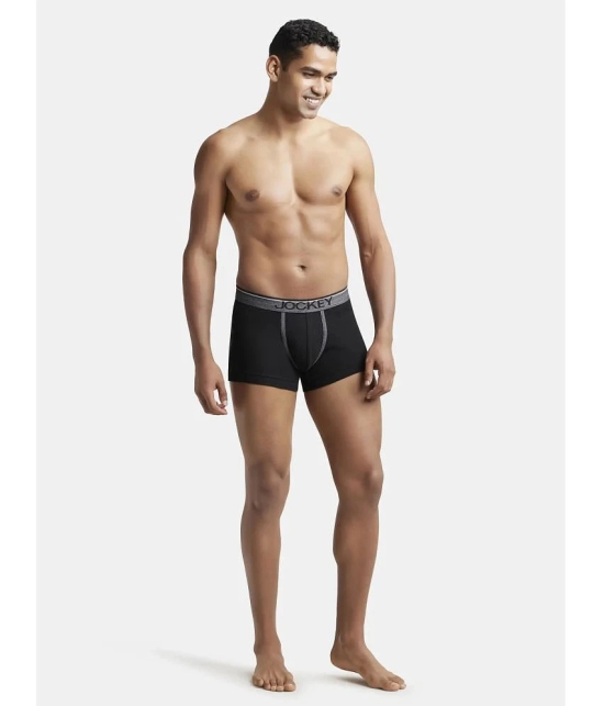 Jockey 8009 Men Super Combed Cotton Rib Solid Boxer Brief - Black - None