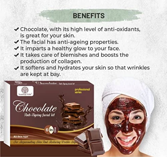 Soundarya Herbs Chocolate Facial Kit, Men & Women fairness & Whitening all type of skin solution, (6 STEP FACIAL KIT)