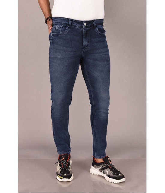 Aflash Slim Fit Faded Mens Jeans - Navy Blue ( Pack of 1 ) - None