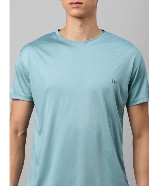 UrbanMark Polyester Regular Fit Solid Half Sleeves Mens T-Shirt - Blue ( Pack of 1 ) - None