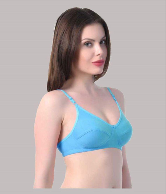 Kiran Enterprises - Multicolor Cotton Blend Non Padded Womens T-Shirt Bra ( Pack of 3 ) - None