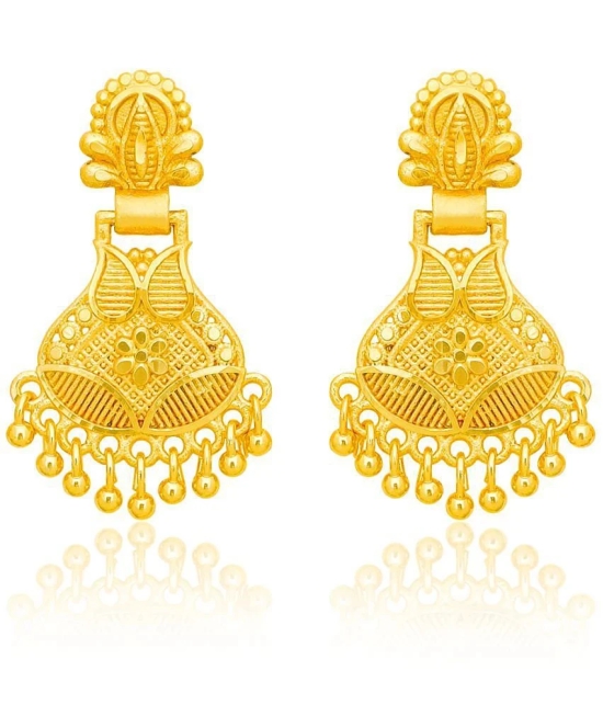 LUV FASHION Golden Chandbalis Earrings ( Pack of 1 ) - Golden