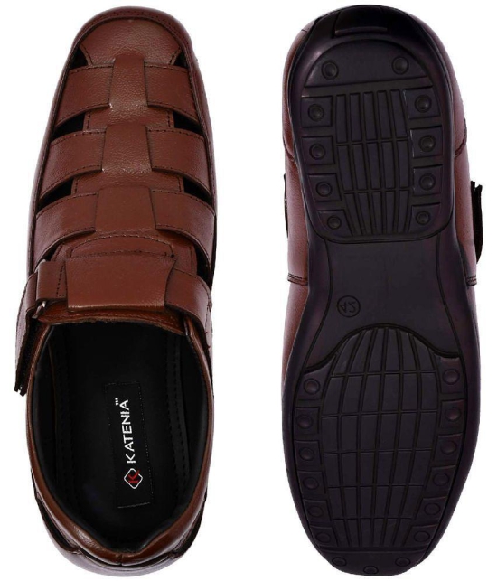 KATENIA Brown Leather Sandals - None