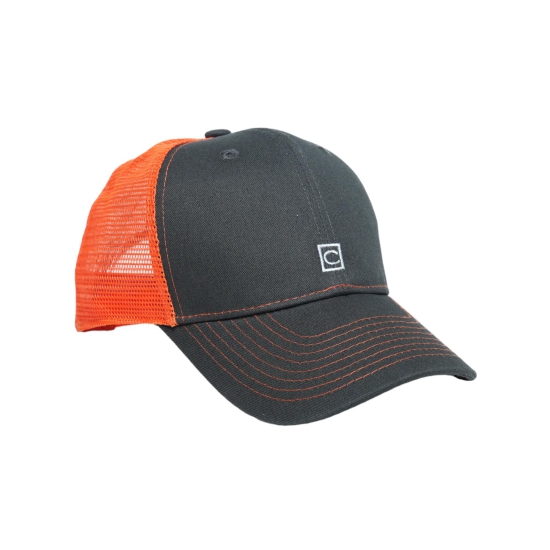 Chokore Curved Brim Mesh Baseball Cap  (Charcoal Black & Orange)