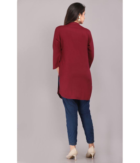 JC4U - Wine Rayon Womens Tunic ( Pack of 1 ) - None