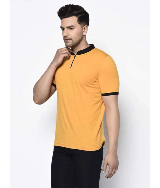 Glito - Mustard Cotton Blend Regular Fit Mens T-Shirt ( Pack of 1 ) - None