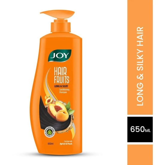 Joy Long & Silky Conditioning Shampoo with Apricot & Peach 650ml, (Pack of 1)