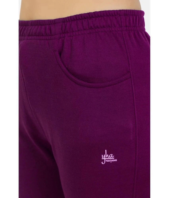 YHA Purple Fleece Womens Running Trackpants ( Pack of 1 ) - None