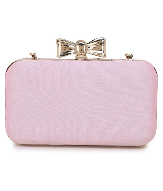 Anekaant Pink Fabric Box Clutch - Pink