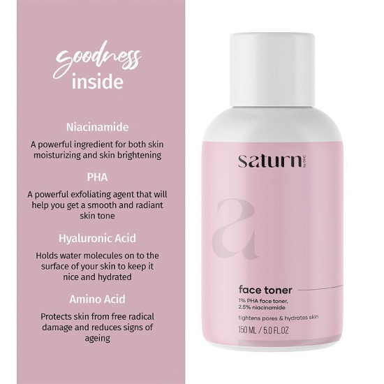 Saturn by GHC PHA Face Toner for Pore Tightening and Skin Hydration, Toner for Acne Prone Skin (150 ml)