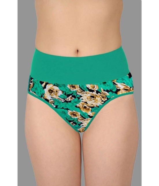 Madam - Green Cotton Printed Womens Briefs ( Pack of 1 ) - None