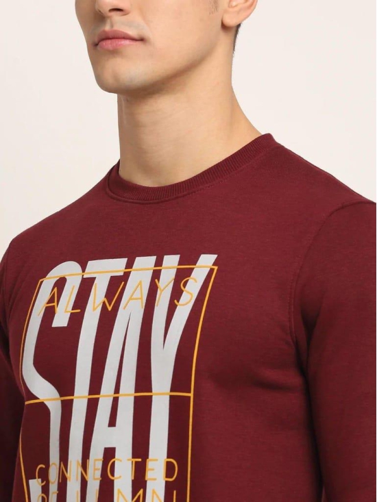 Rodamo Men Maroon Printed Sweatshirt