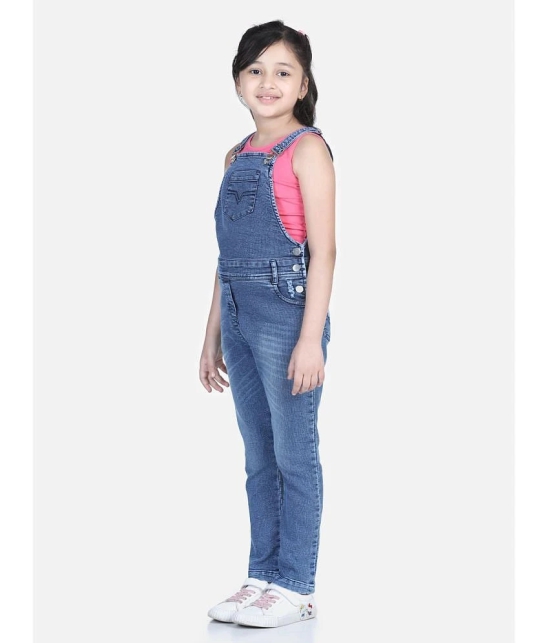 StyleStone Girls Distressed Denim Dungaree (T-shirt not included) - None