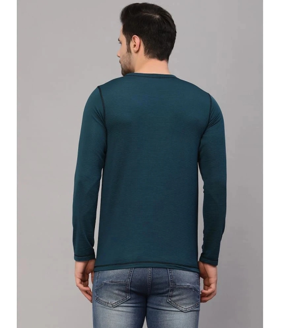 Rigo Polyester Slim Fit Self Design Full Sleeves Mens T-Shirt - Teal ( Pack of 1 ) - None