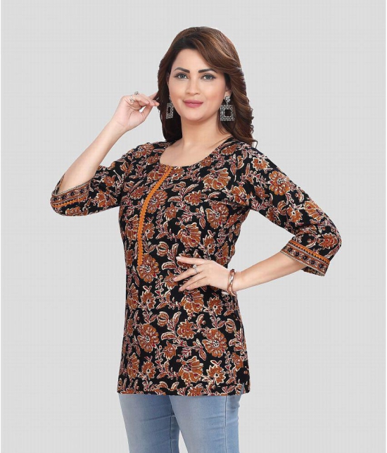 Meher Impex Cotton Printed Straight Womens Kurti - Multicoloured ( Pack of 1 ) - None