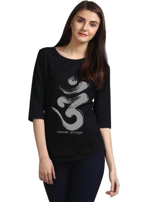 Womens 34U Omm Printed Black Color Tshirts-Black / Small / 100% Bio Wash Cotton