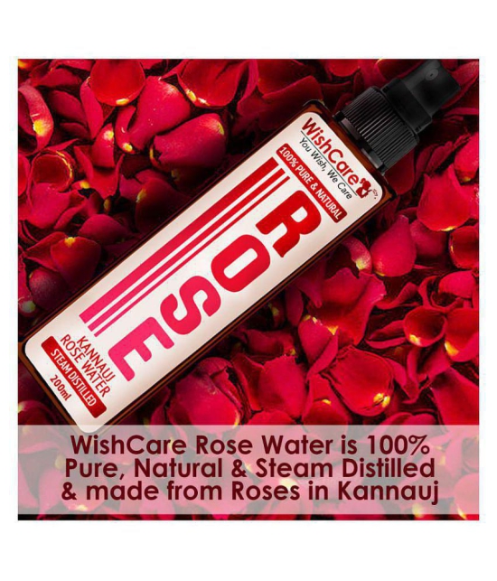 WishCare 100% Natural Rose Water For Skin Kannauj Gulab Jal Skin Tonic 200 mL