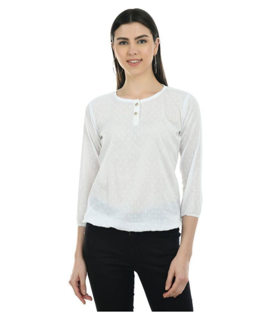 SAAKAA - White Cotton Women's Regular Top ( Pack of 1 ) - XS