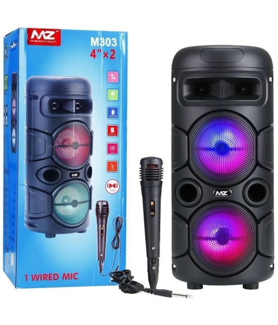 MZ M303 10 W Bluetooth Speaker Bluetooth V 5.0 with SD card Slot Playback Time 6 hrs Black - Black