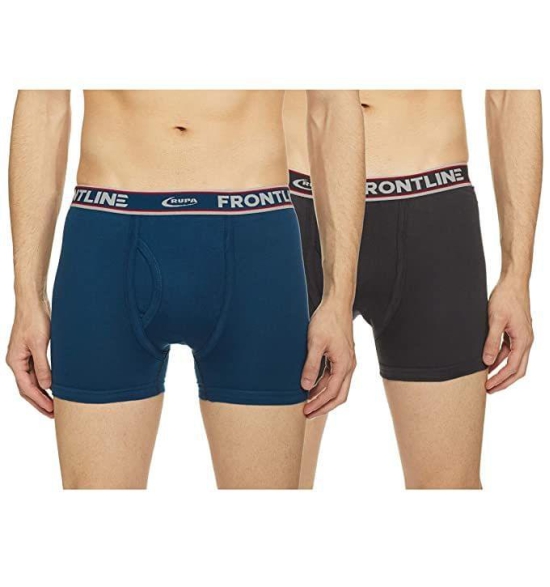 Rupa Frontline Men's Cotton Solid Innerwear Trunk (Pack of 2, Multicolor) (Non Returnable)